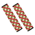 Merry Christmas Plaid Pattern Print Car Seat Belt Covers