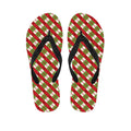 Merry Christmas Plaid Pattern Print Flip Flops