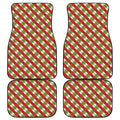 Merry Christmas Plaid Pattern Print Front and Back Car Floor Mats