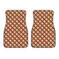 Merry Christmas Plaid Pattern Print Front Car Floor Mats