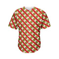 Merry Christmas Plaid Pattern Print Men's Baseball Jersey