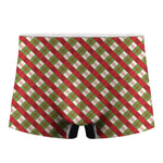 Merry Christmas Plaid Pattern Print Men's Boxer Briefs