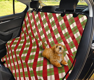 Merry Christmas Plaid Pattern Print Pet Car Back Seat Cover