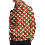 Merry Christmas Plaid Pattern Print Pullover Hoodie