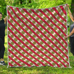 Merry Christmas Plaid Pattern Print Quilt