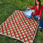 Merry Christmas Plaid Pattern Print Quilt