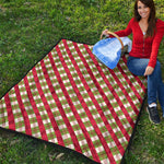 Merry Christmas Plaid Pattern Print Quilt