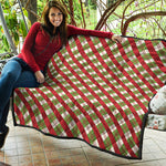 Merry Christmas Plaid Pattern Print Quilt