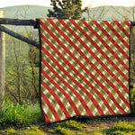 Merry Christmas Plaid Pattern Print Quilt