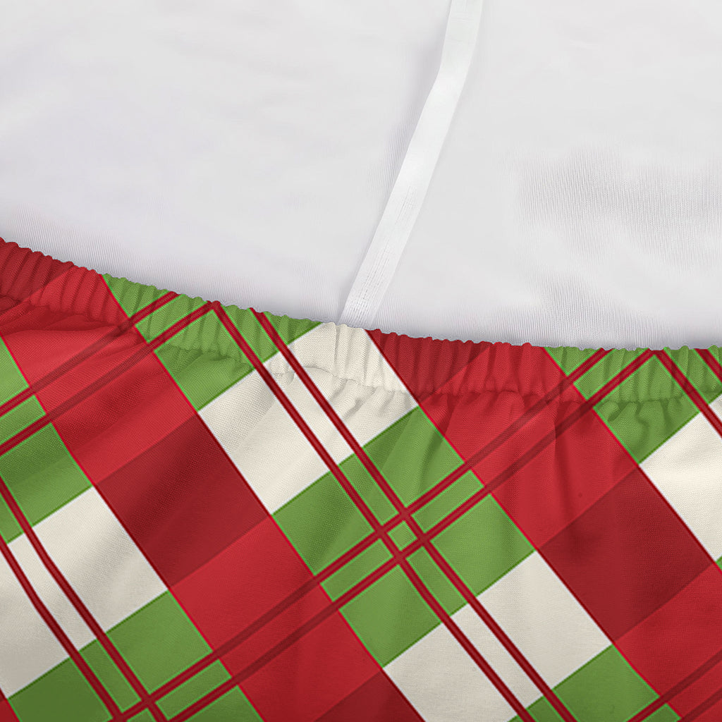 Merry Christmas Plaid Pattern Print Sofa Cover