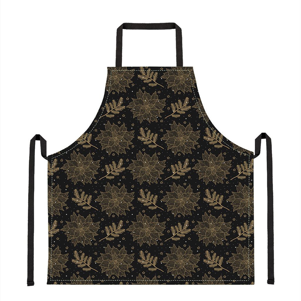 Merry Christmas Poinsettia Pattern Print Apron