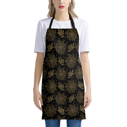Merry Christmas Poinsettia Pattern Print Apron
