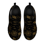 Merry Christmas Poinsettia Pattern Print Black Sneakers