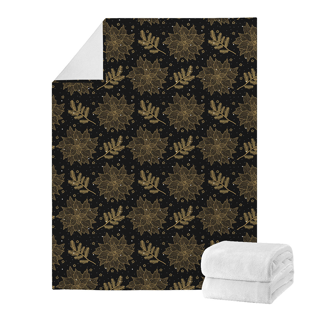 Merry Christmas Poinsettia Pattern Print Blanket