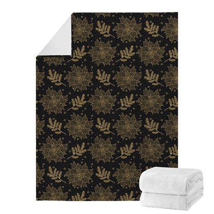 Merry Christmas Poinsettia Pattern Print Blanket