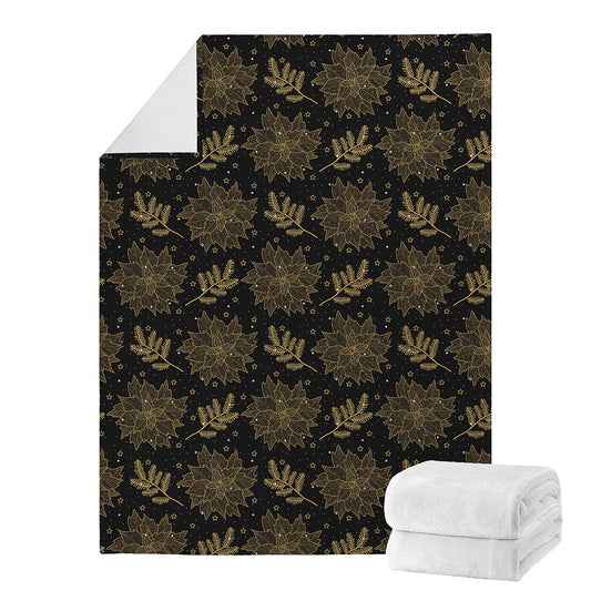 Merry Christmas Poinsettia Pattern Print Blanket