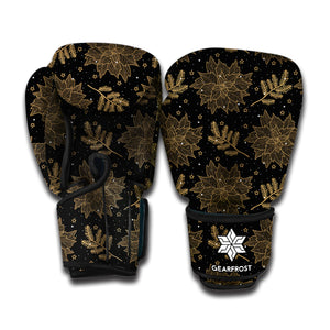 Merry Christmas Poinsettia Pattern Print Boxing Gloves