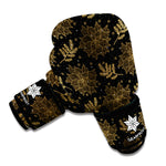 Merry Christmas Poinsettia Pattern Print Boxing Gloves