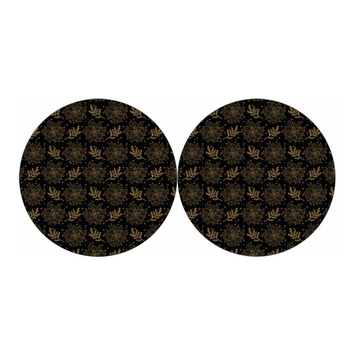 Merry Christmas Poinsettia Pattern Print Car Coasters