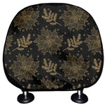 Merry Christmas Poinsettia Pattern Print Car Headrest Covers