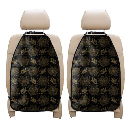 Merry Christmas Poinsettia Pattern Print Car Seat Organizers