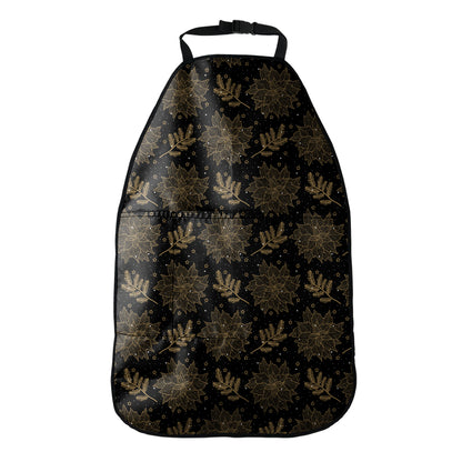 Merry Christmas Poinsettia Pattern Print Car Seat Organizers