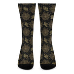 Merry Christmas Poinsettia Pattern Print Crew Socks