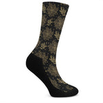 Merry Christmas Poinsettia Pattern Print Crew Socks
