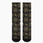 Merry Christmas Poinsettia Pattern Print Crew Socks