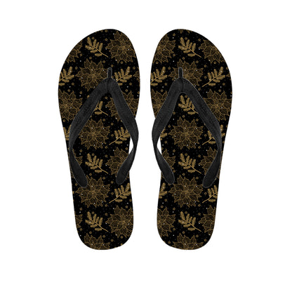 Merry Christmas Poinsettia Pattern Print Flip Flops