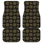 Merry Christmas Poinsettia Pattern Print Front and Back Car Floor Mats