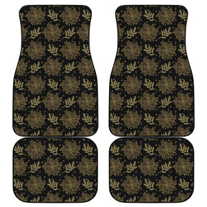 Merry Christmas Poinsettia Pattern Print Front and Back Car Floor Mats