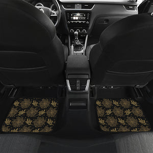 Merry Christmas Poinsettia Pattern Print Front and Back Car Floor Mats