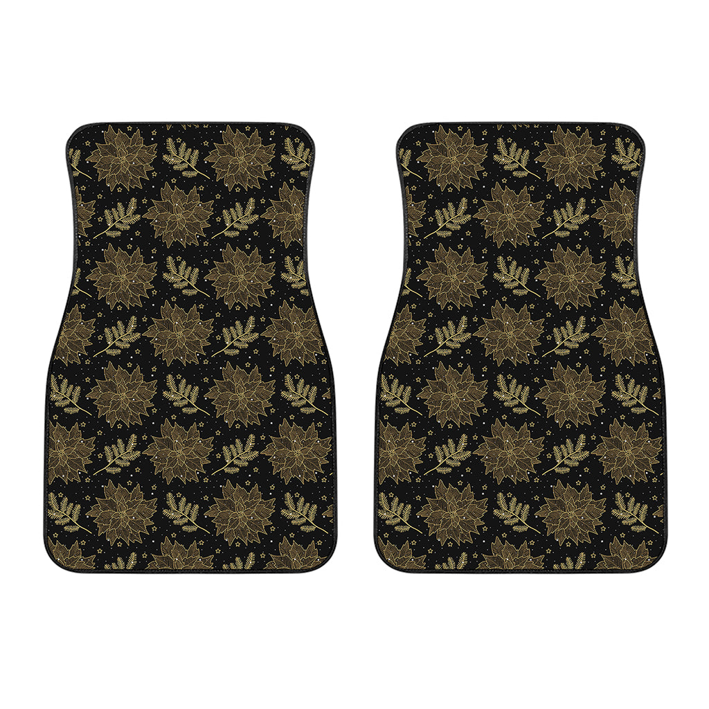 Merry Christmas Poinsettia Pattern Print Front Car Floor Mats