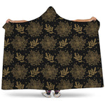 Merry Christmas Poinsettia Pattern Print Hooded Blanket