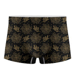 Merry Christmas Poinsettia Pattern Print Men's Boxer Briefs