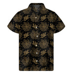 Merry Christmas Poinsettia Pattern Print Men's Short Sleeve Shirt
