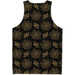 Merry Christmas Poinsettia Pattern Print Men's Tank Top