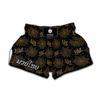 Merry Christmas Poinsettia Pattern Print Muay Thai Boxing Shorts