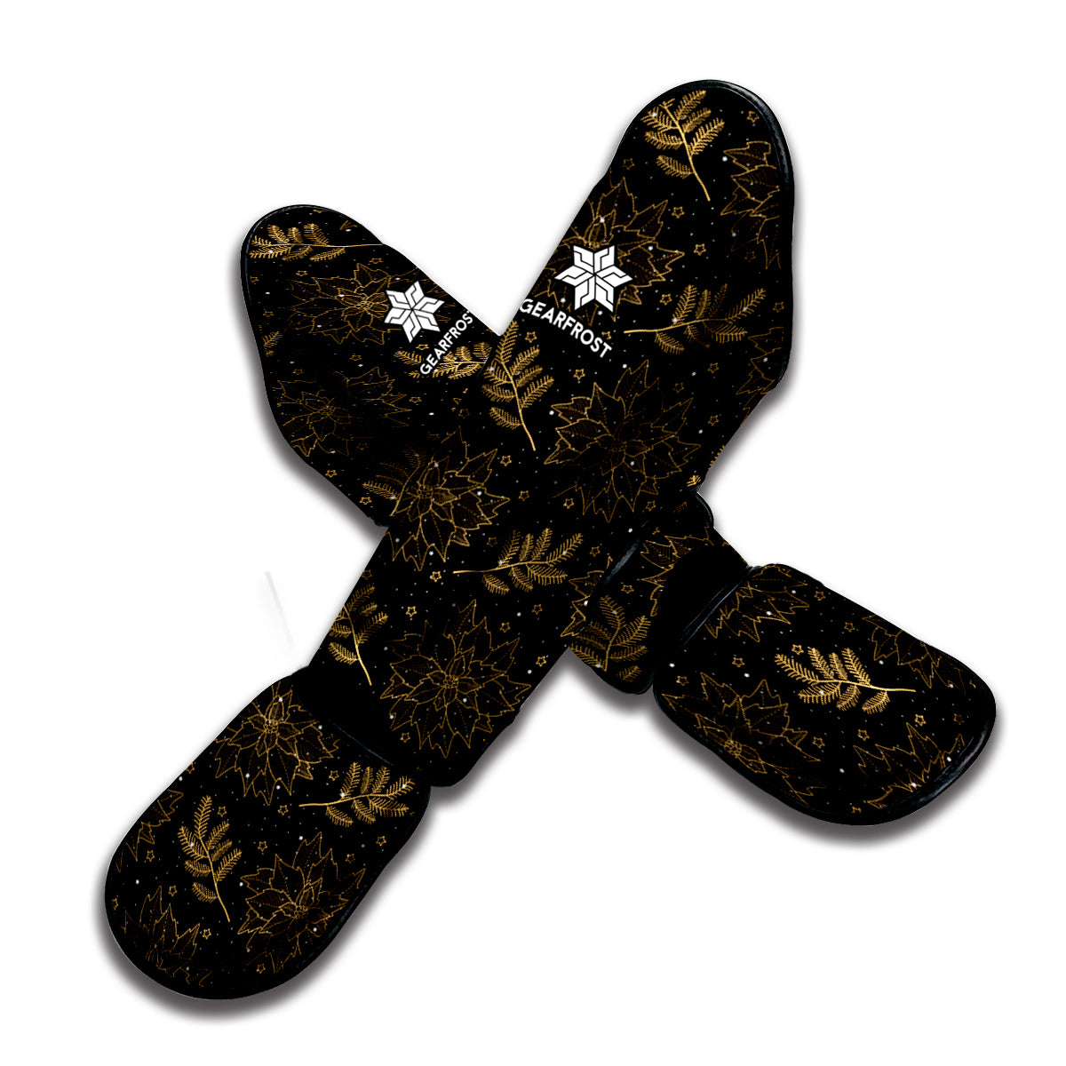 Merry Christmas Poinsettia Pattern Print Muay Thai Shin Guard