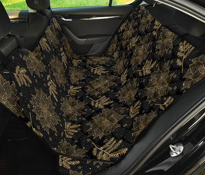 Merry Christmas Poinsettia Pattern Print Pet Car Back Seat Cover