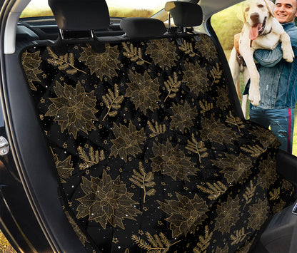 Merry Christmas Poinsettia Pattern Print Pet Car Back Seat Cover