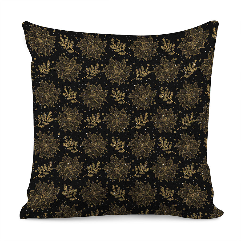 Merry Christmas Poinsettia Pattern Print Pillow Cover