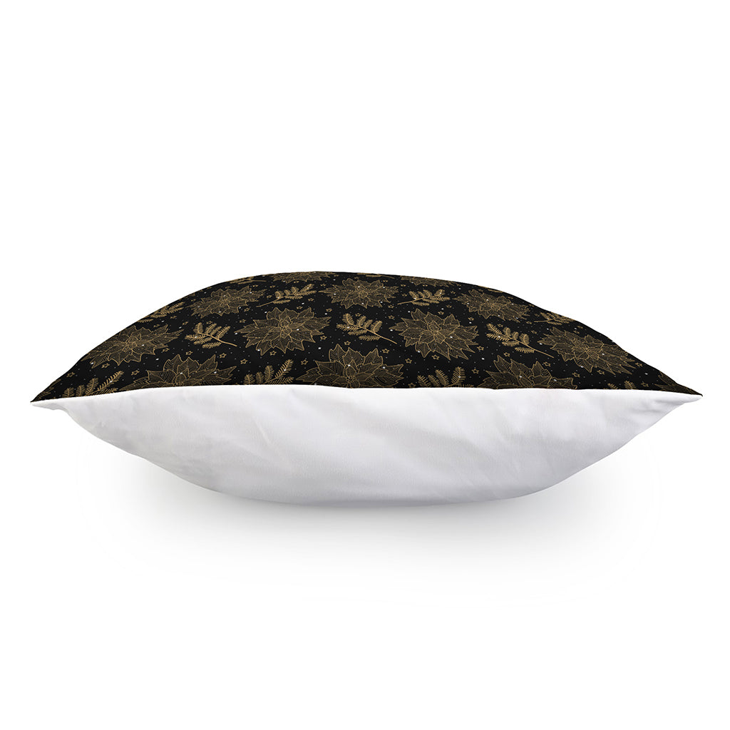 Merry Christmas Poinsettia Pattern Print Pillow Cover