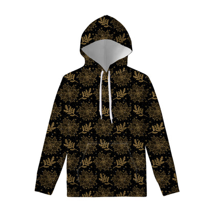Merry Christmas Poinsettia Pattern Print Pullover Hoodie