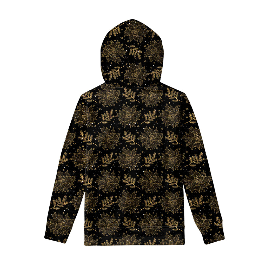 Merry Christmas Poinsettia Pattern Print Pullover Hoodie