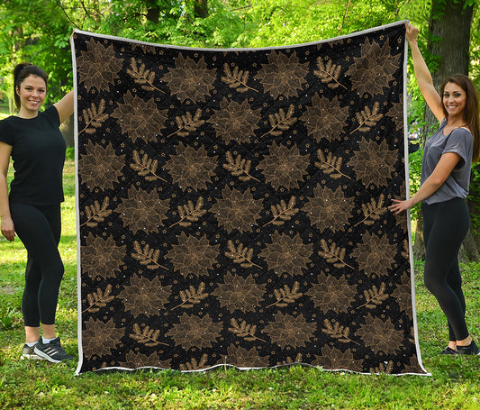 Merry Christmas Poinsettia Pattern Print Quilt
