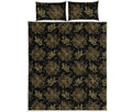 Merry Christmas Poinsettia Pattern Print Quilt Bed Set