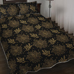 Merry Christmas Poinsettia Pattern Print Quilt Bed Set