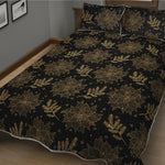 Merry Christmas Poinsettia Pattern Print Quilt Bed Set